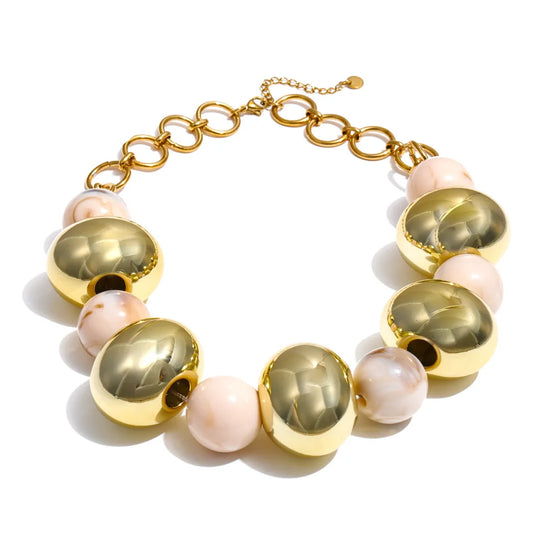Ccb oval beads resin chain chunky necklace - product image