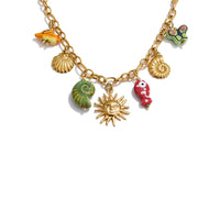 Ceramic Conch Fish Butterfly Pendant Necklace