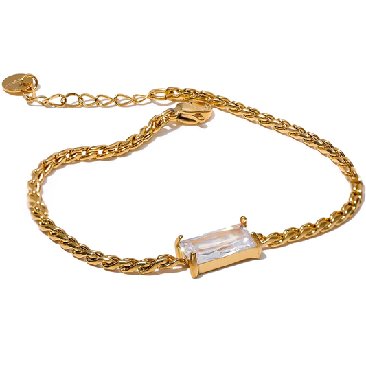 Chain cubic zirconia link lobster clasp women bracelet - product image