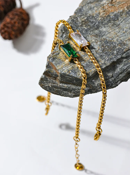 Chain cubic zirconia link lobster clasp women bracelet - product image