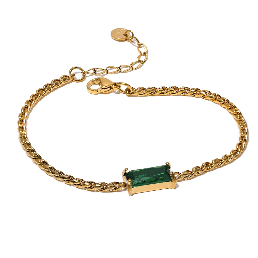 Chain cubic zirconia link lobster clasp women bracelet - product image