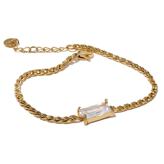 Chain cubic zirconia link lobster clasp women bracelet - product image