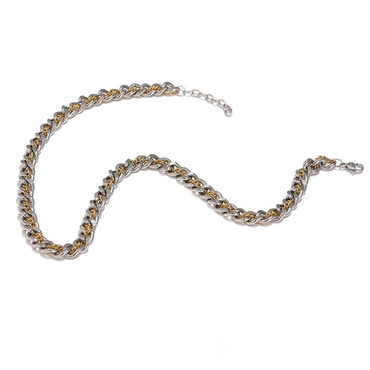 Chain link abstract collar necklace - product image