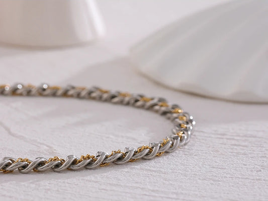 Chain link abstract collar necklace - product image
