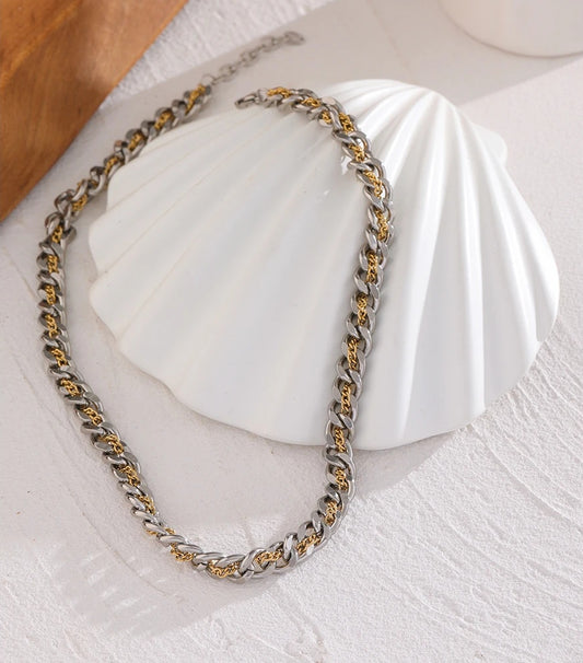 Chain link abstract collar necklace - product image