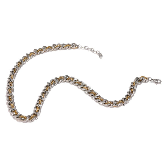 Chain link abstract collar necklace - product image
