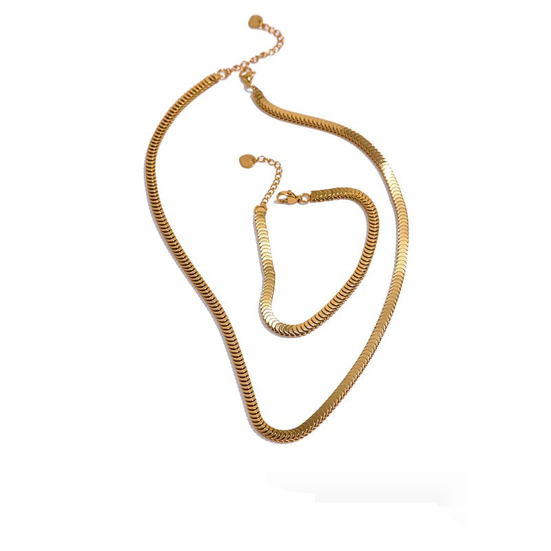 Chain necklace bracelet set classic statement jewelry - product image