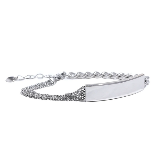 Chain square pendant necklace bracelet set - product image