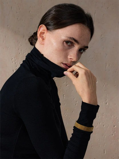 Chain tassel cuff bangle bracelet gold color women - product image