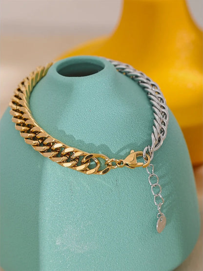 Chain texture charm bangle bracelet unisex - product image
