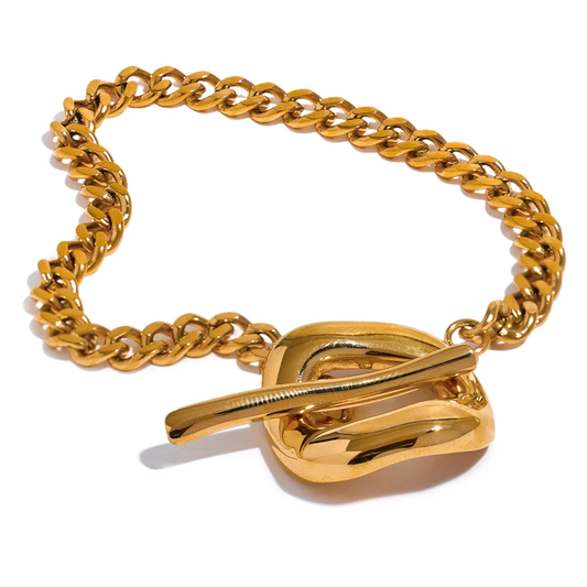 Chain toggle-clasps link statement bracelet - product image
