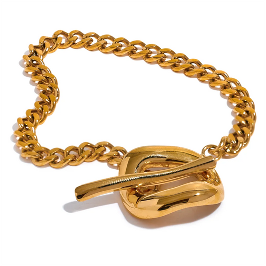 Chain toggle-clasps link statement bracelet - product image