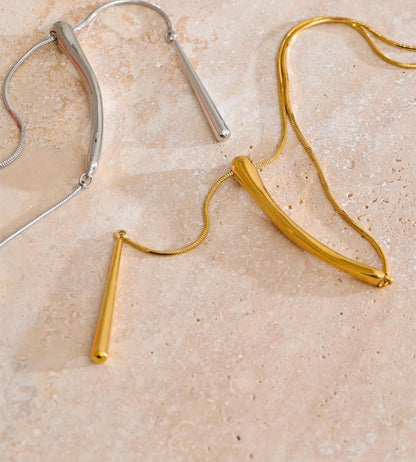 Chain water drop minimalist pendant necklace - product image