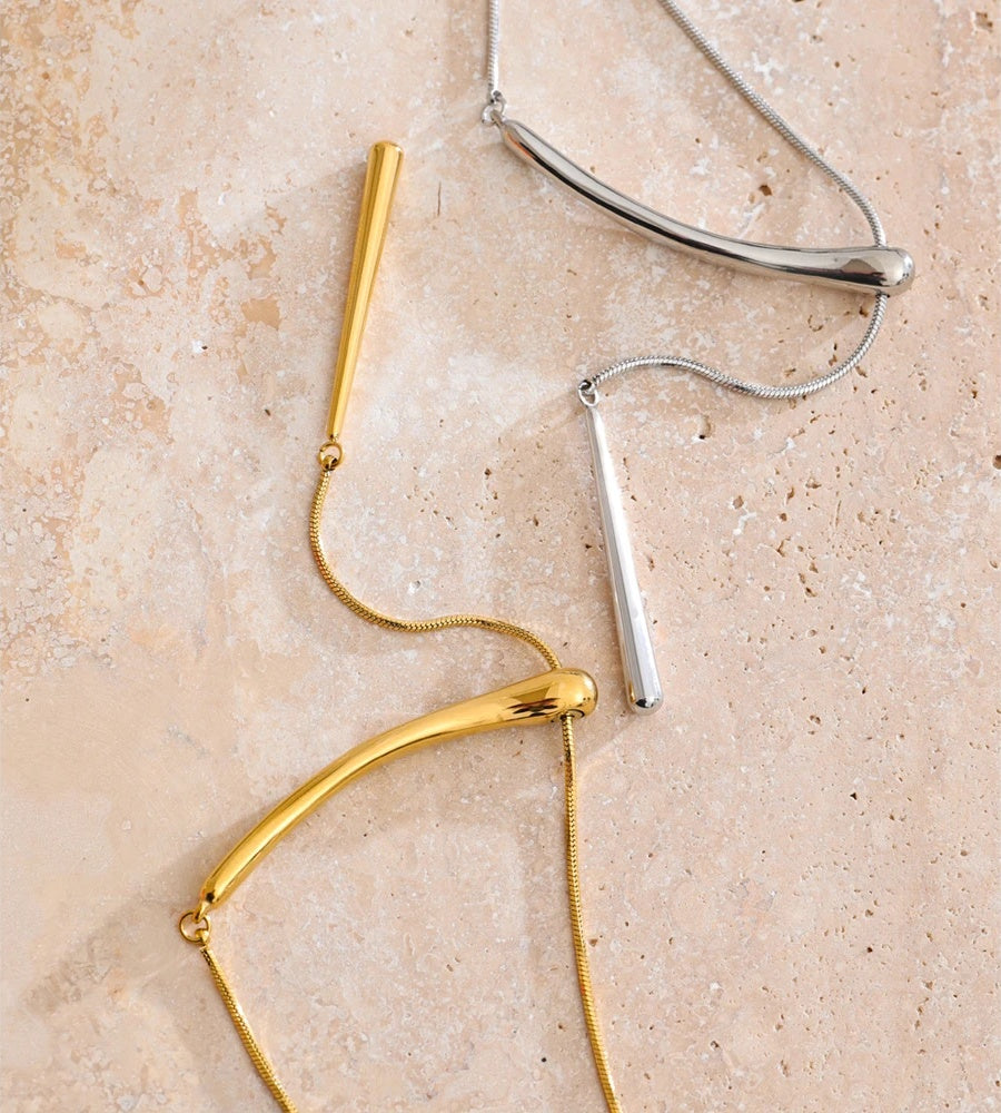 Chain water drop minimalist pendant necklace - product image