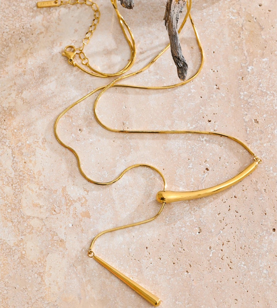 Chain water drop minimalist pendant necklace - product image