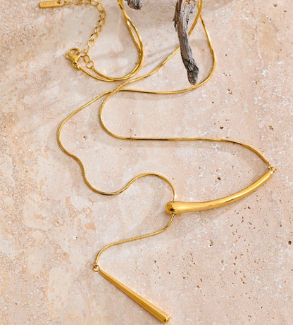 Chain water drop minimalist pendant necklace - product image