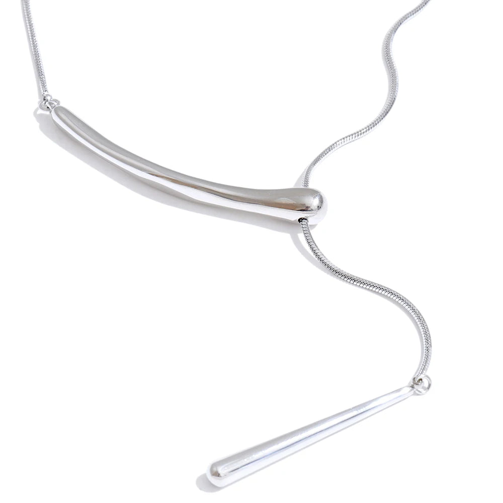 Chain water drop minimalist pendant necklace - product image