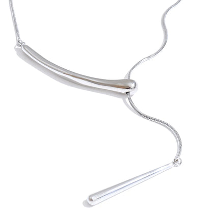 Chain water drop minimalist pendant necklace - product image