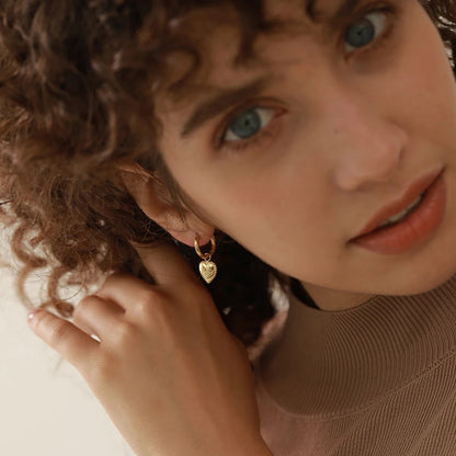 Charm eye heart drop tarnish free dangle earrings - product image