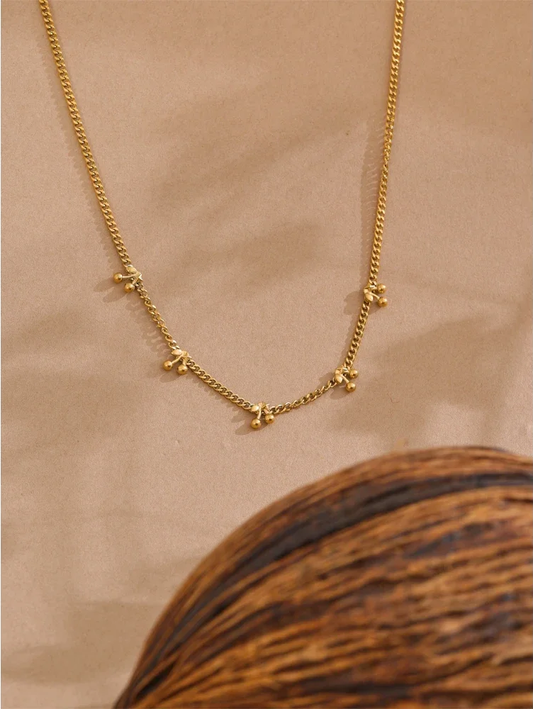 Cherry chain gold color fashion necklace - product image