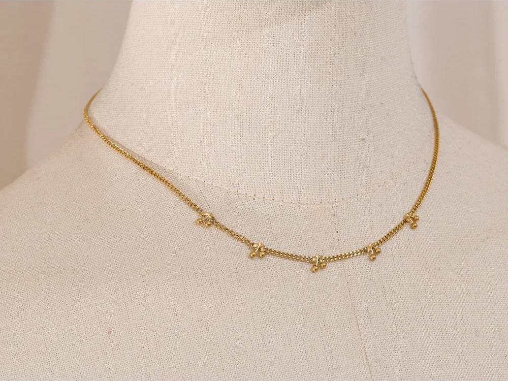 Cherry chain gold color fashion necklace - product image