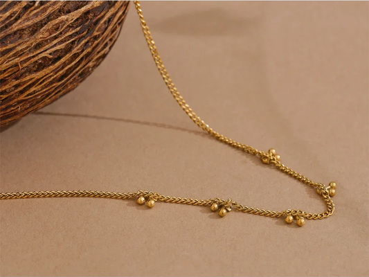 Cherry chain gold color fashion necklace - product image