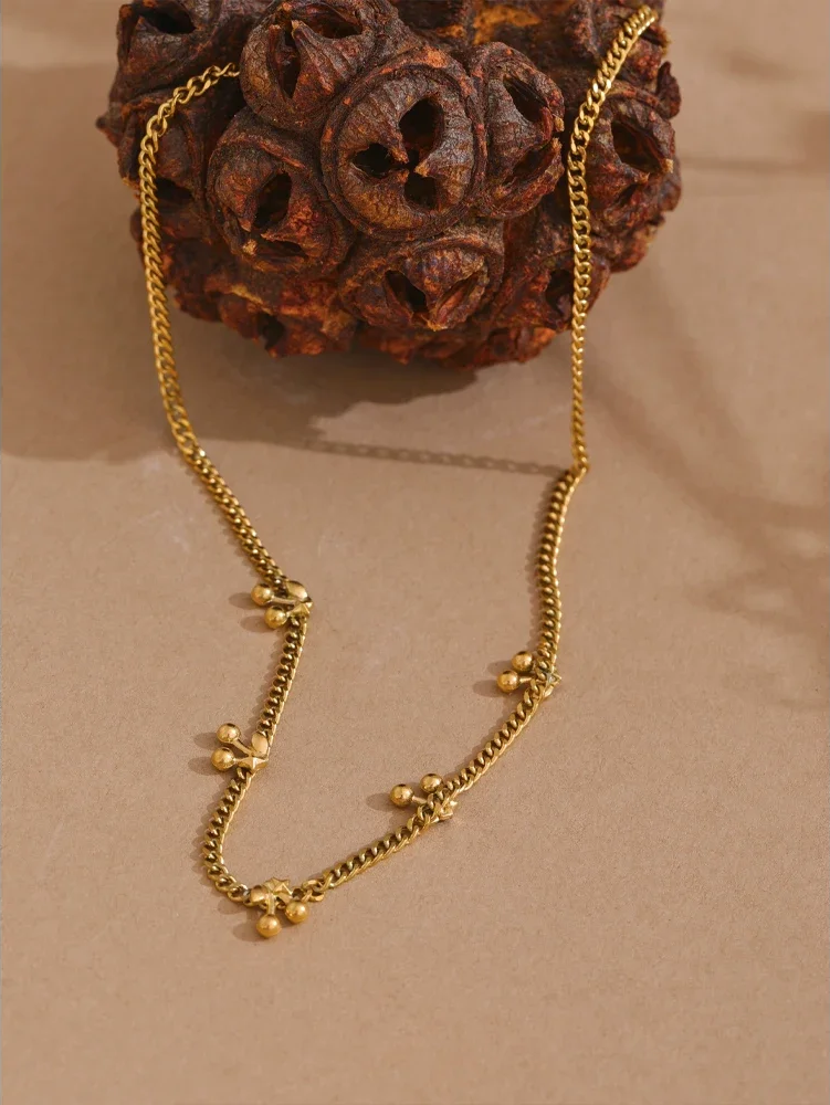 Cherry chain gold color fashion necklace - product image