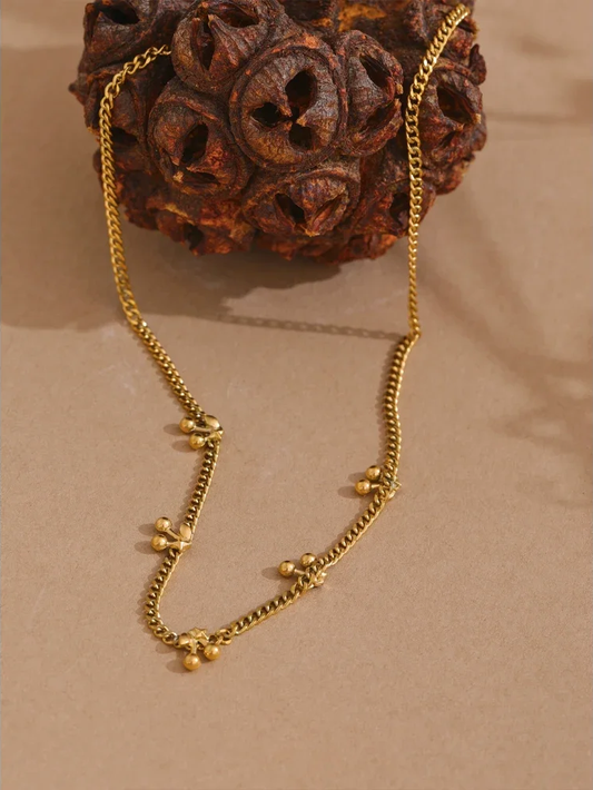 Cherry chain gold color fashion necklace - product image