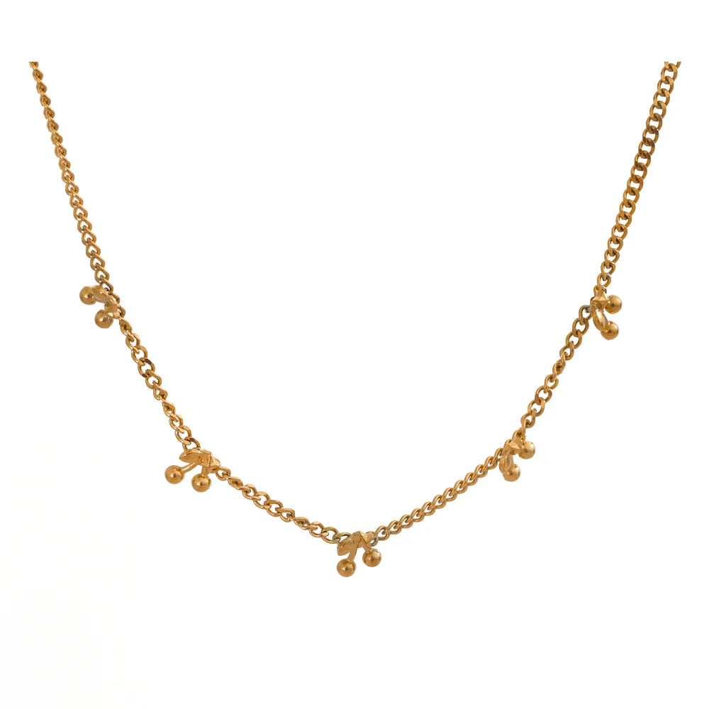 Cherry chain gold color fashion necklace - product image