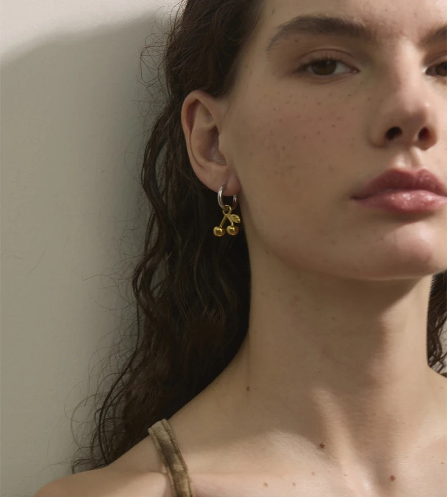 Cherry drop water resistant earrings - product image