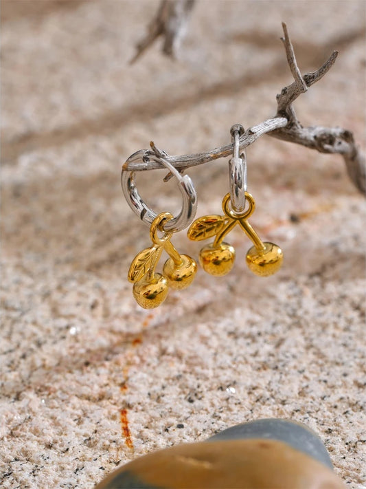Cherry drop water resistant earrings - product image