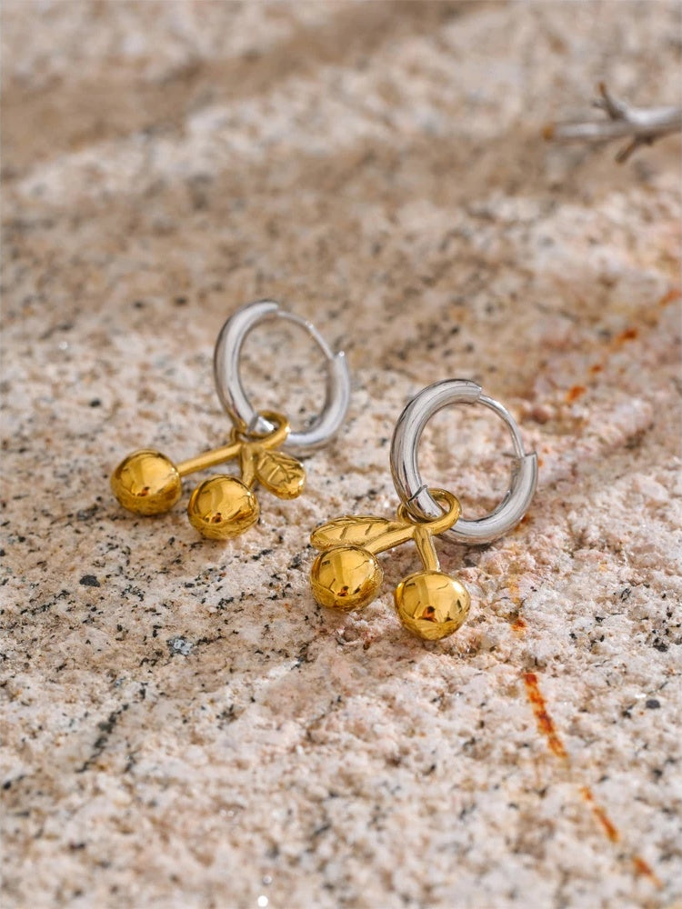 Cherry drop water resistant earrings - product image