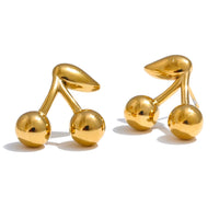 Cherry Minimalist Stud Earrings Water Resistant