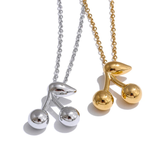 Cherry pendant gold silver color trendy necklace - product image