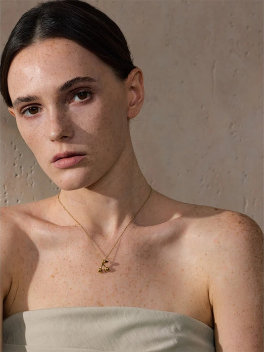 Cherry pendant gold silver color trendy necklace - product image