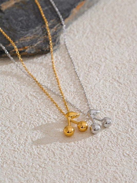 Cherry pendant gold silver color trendy necklace - product image