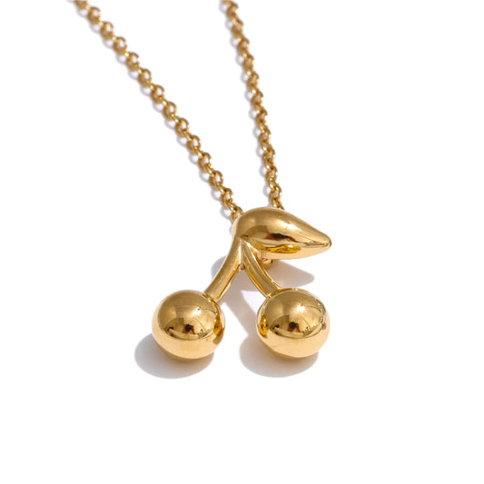 Cherry pendant gold silver color trendy necklace - product image