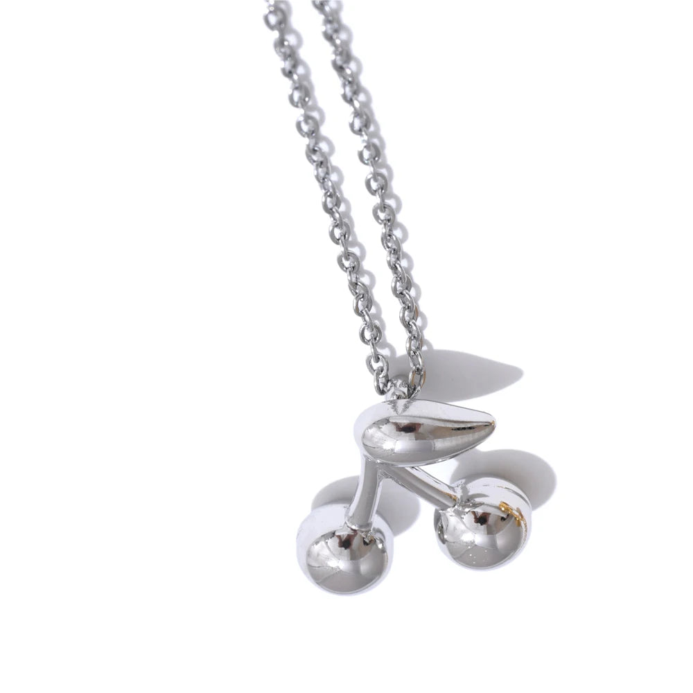 Cherry pendant gold silver color trendy necklace - product image