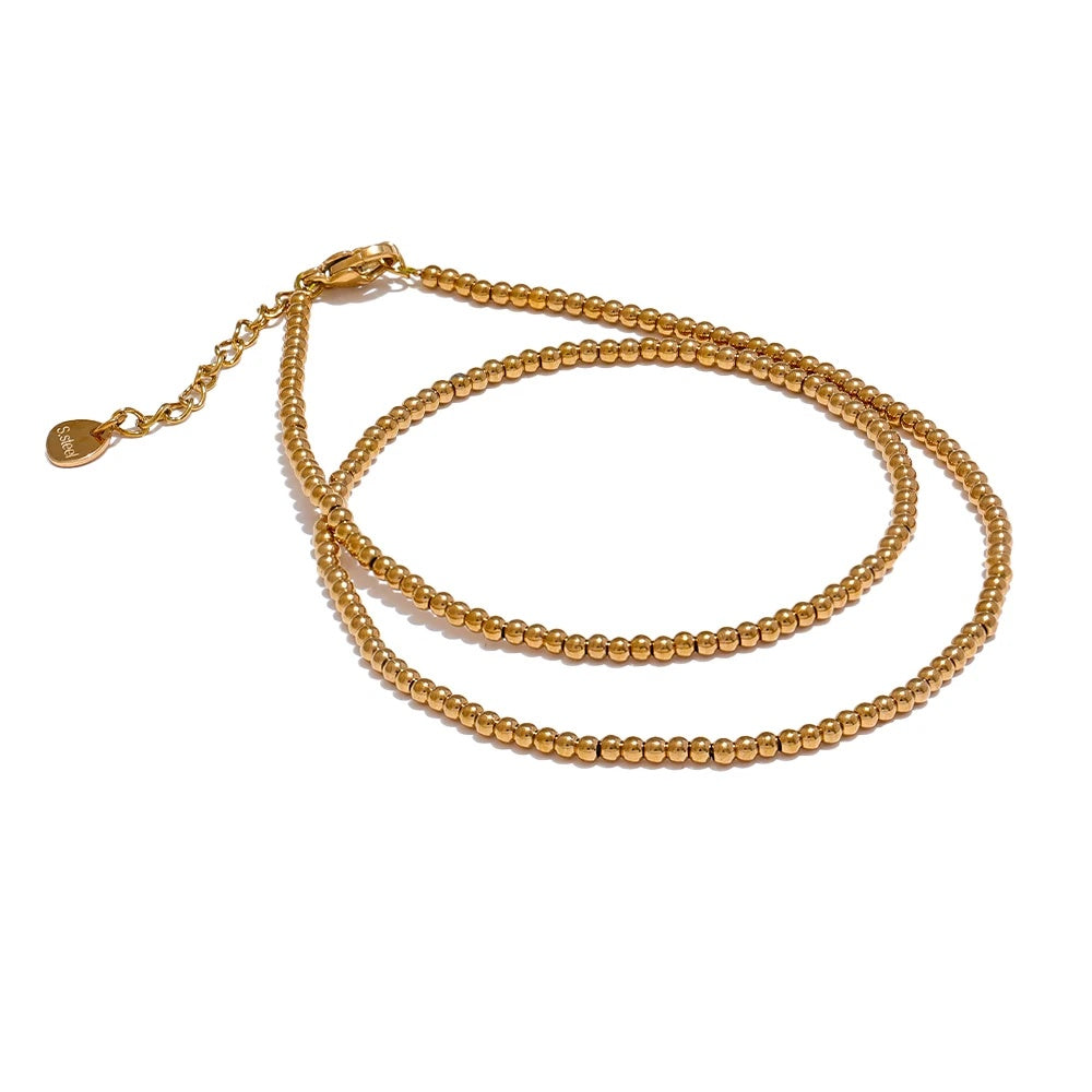 Chic beads handmade round chain necklace - product image