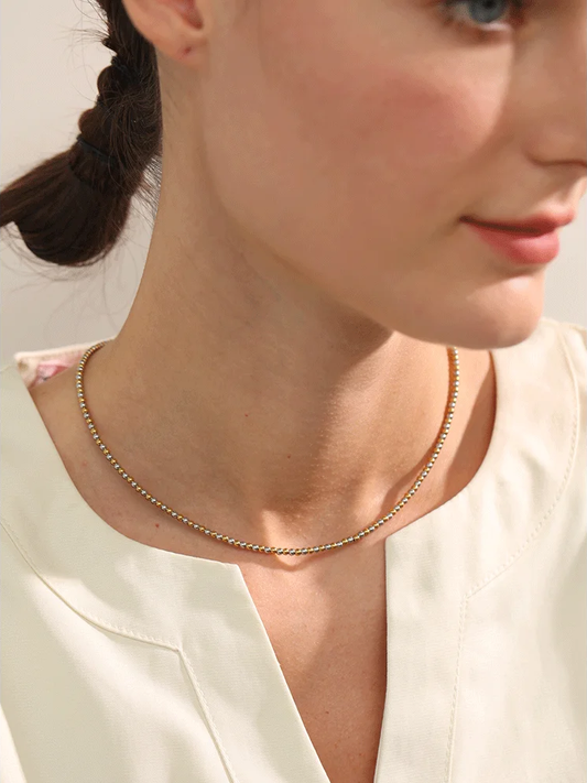 Chic beads handmade round chain necklace - product image