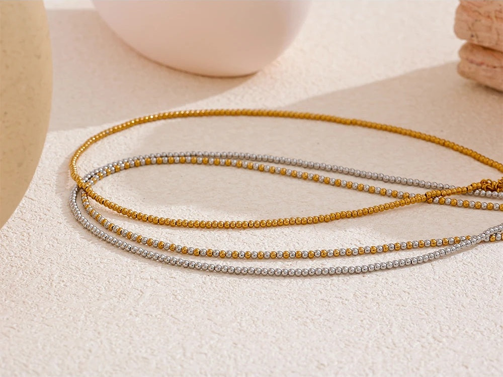Chic beads handmade round chain necklace - product image