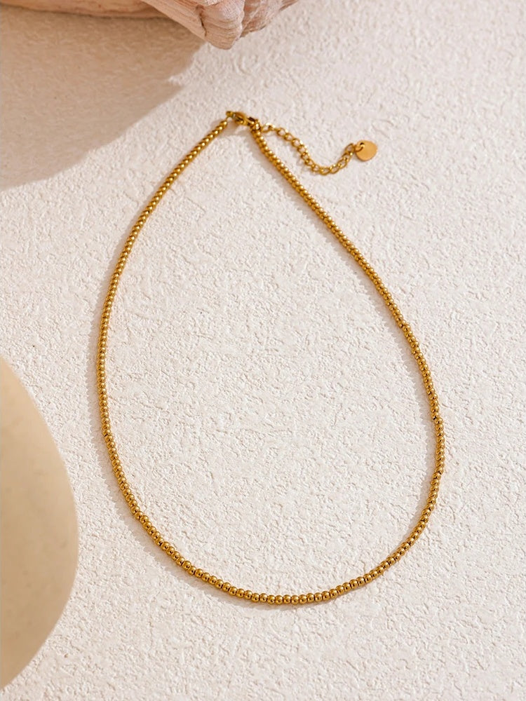 Chic beads handmade round chain necklace - product image