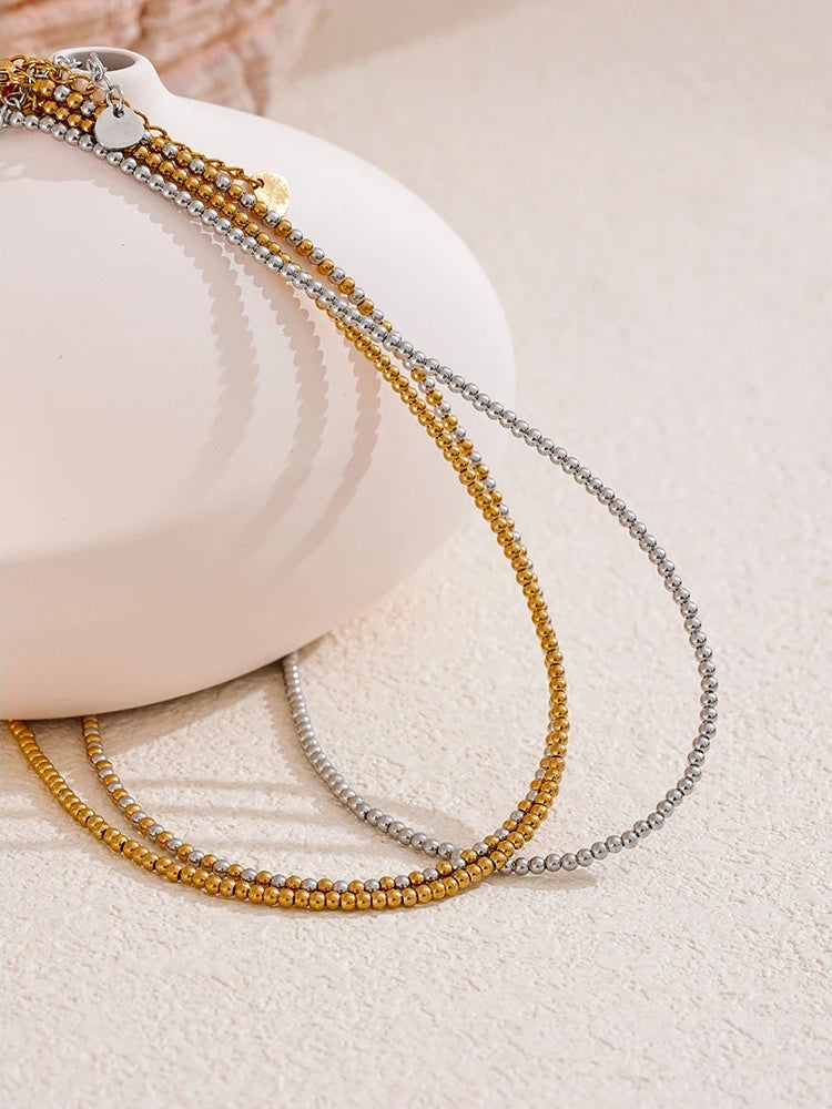Chic beads handmade round chain necklace - product image