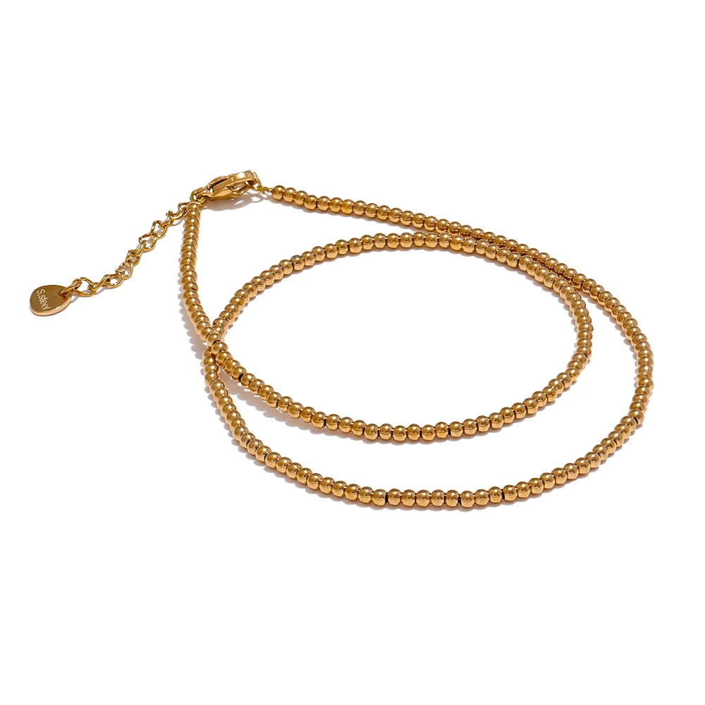 Chic beads handmade round chain necklace - product image