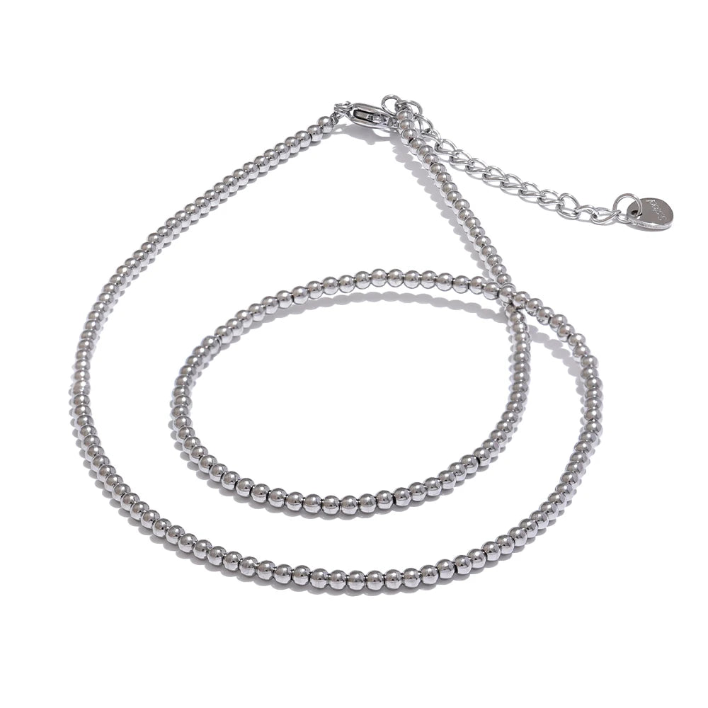 Chic beads handmade round chain necklace - product image