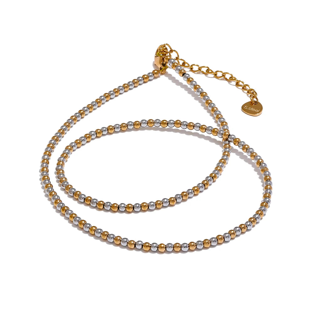 Chic beads handmade round chain necklace - product image