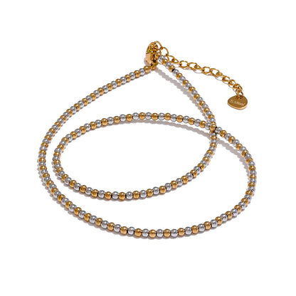 Chic beads handmade round chain necklace - product image