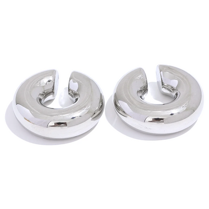 Chunky clip-on minimalist cuff earrings - product image