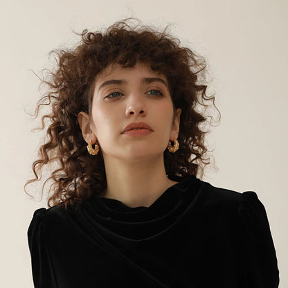 Chunky minimalist thick waterproof hoop earrings - product image