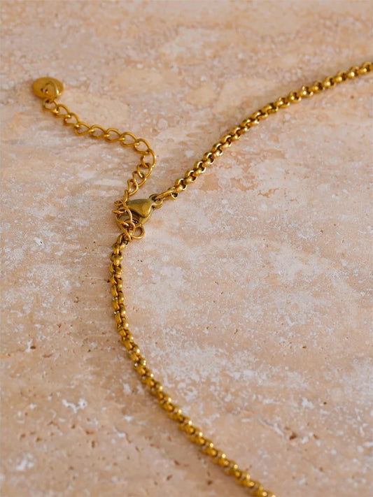 Circle link double layer chain round necklace women - product image